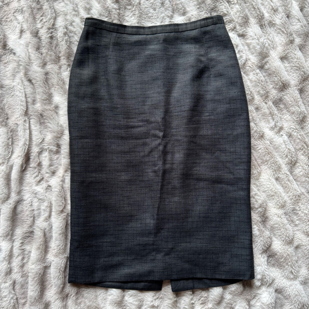 Dolce & Gabbana Linen Black Pencil Skirt Knee-Length